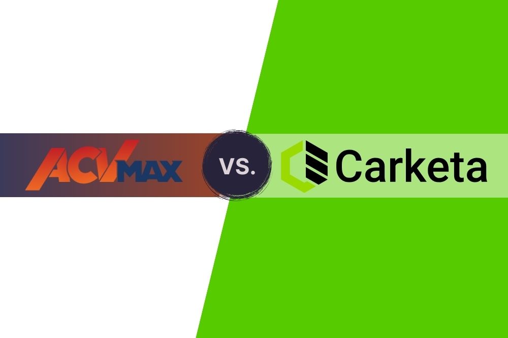 Comparison chart of Carketa and ACV Max showcasing pricing, functionality, and unique value for car dealers, highlighting the advantages of Carketa and ACV Max.