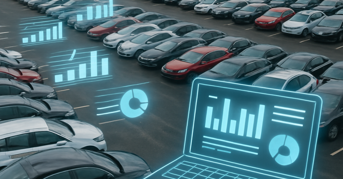 Dashboard visual showing integrated APIs for real-time vehicle data and pricing insights